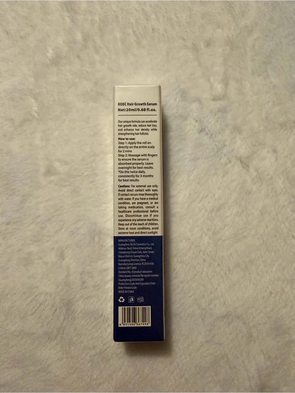 KOEC Hair Growth Serum EXP 08/2030